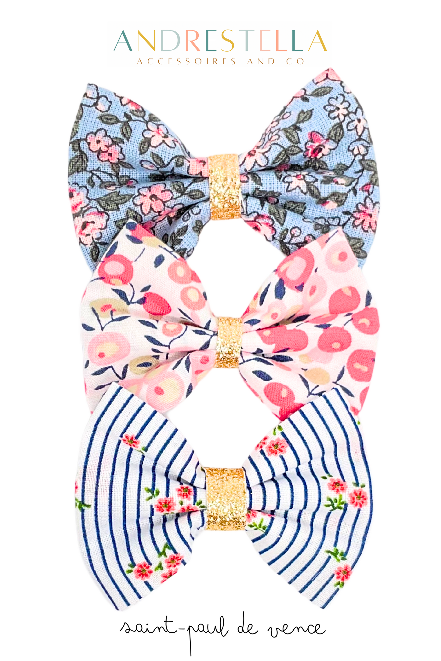 LOT DE 3 BARRETTES MARINA