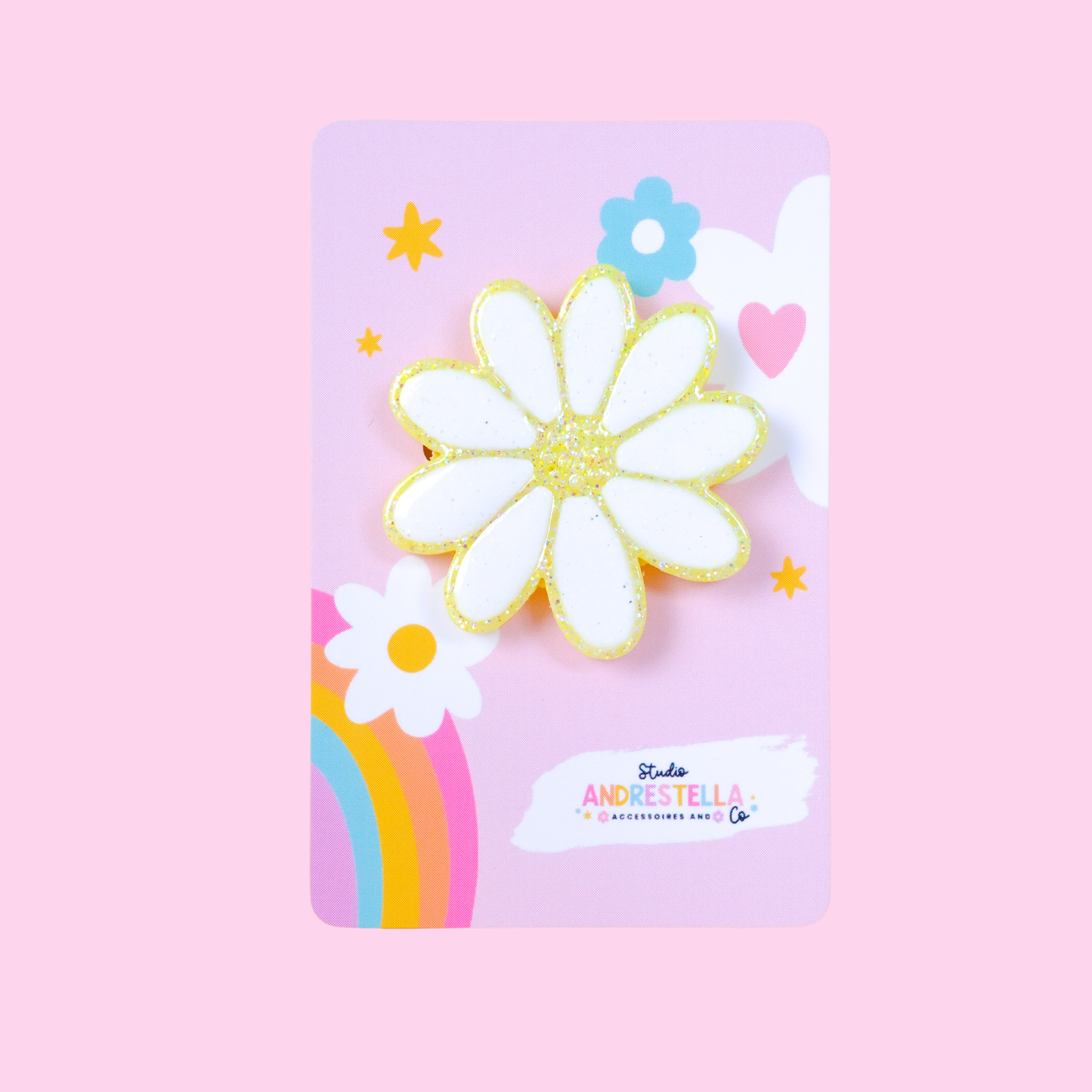 BROCHE MARGUERITE JAUNE