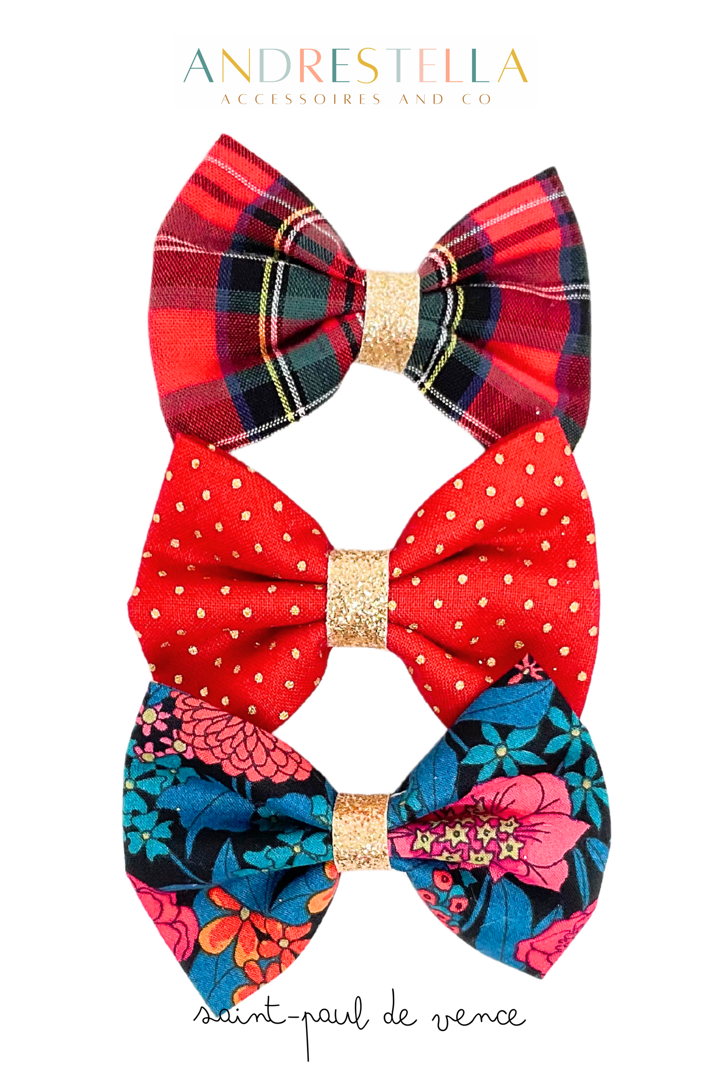 LOT DE 3 BARRETTES RED