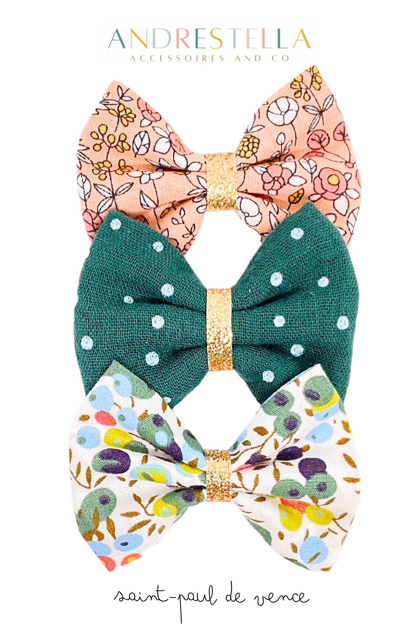 LOT DE 3 BARRETTES GREEN