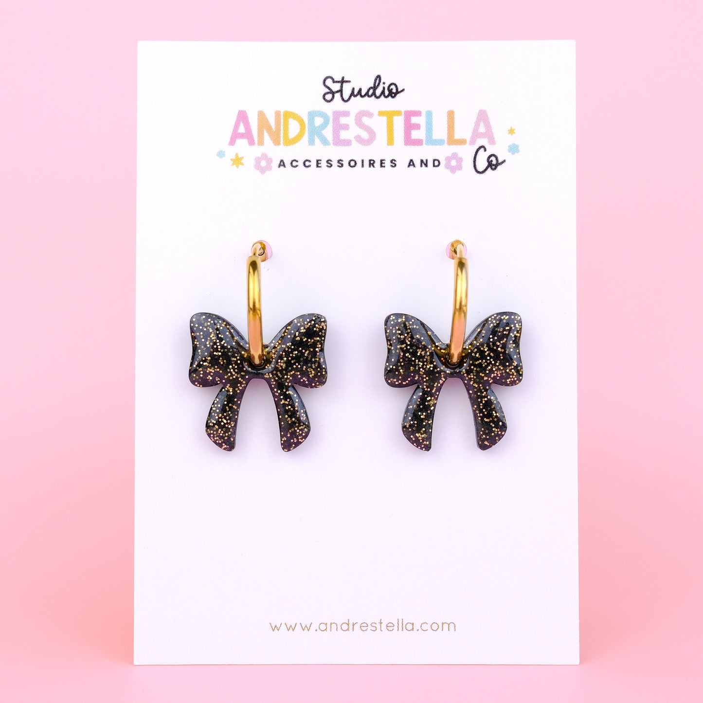 PAMPILLES NOEUD NOIR PAILLETÉ