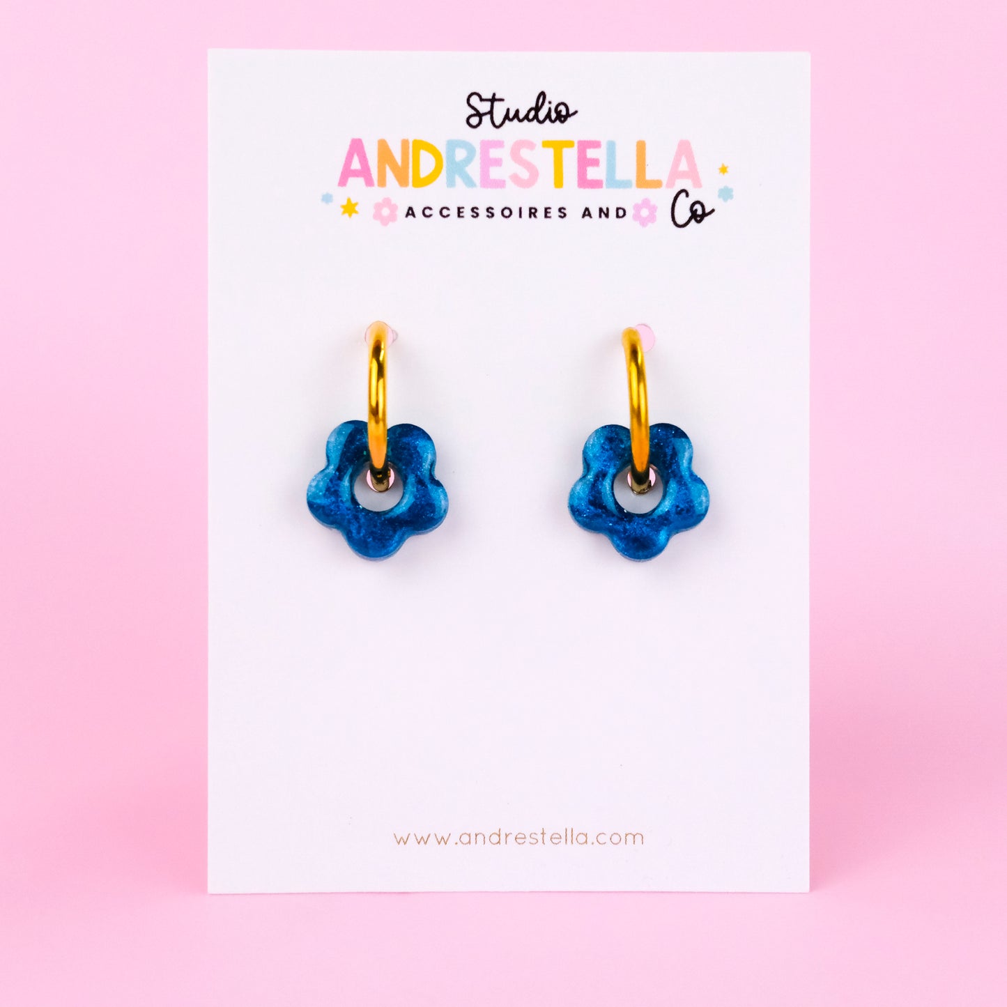 PAMPILLES MINI FLEUR BLEU TURQUOISE