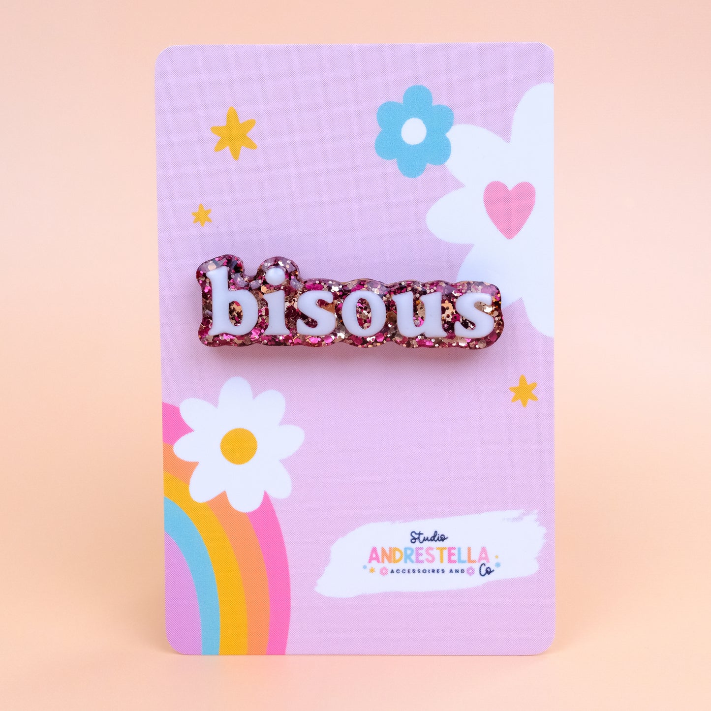 BROCHE BISOUS BORDEAU