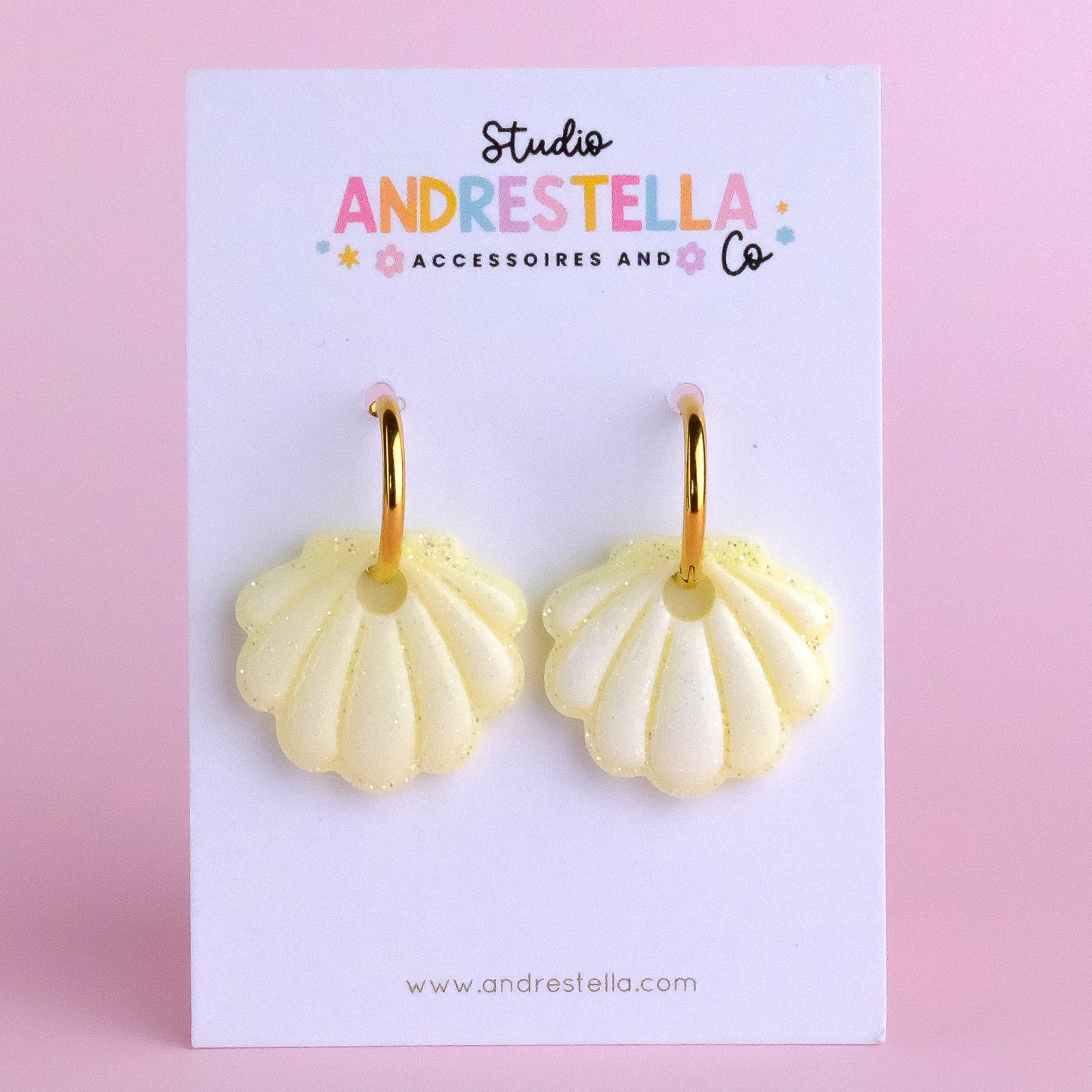 PAMPILLES COQUILLAGE JAUNE PASTEL