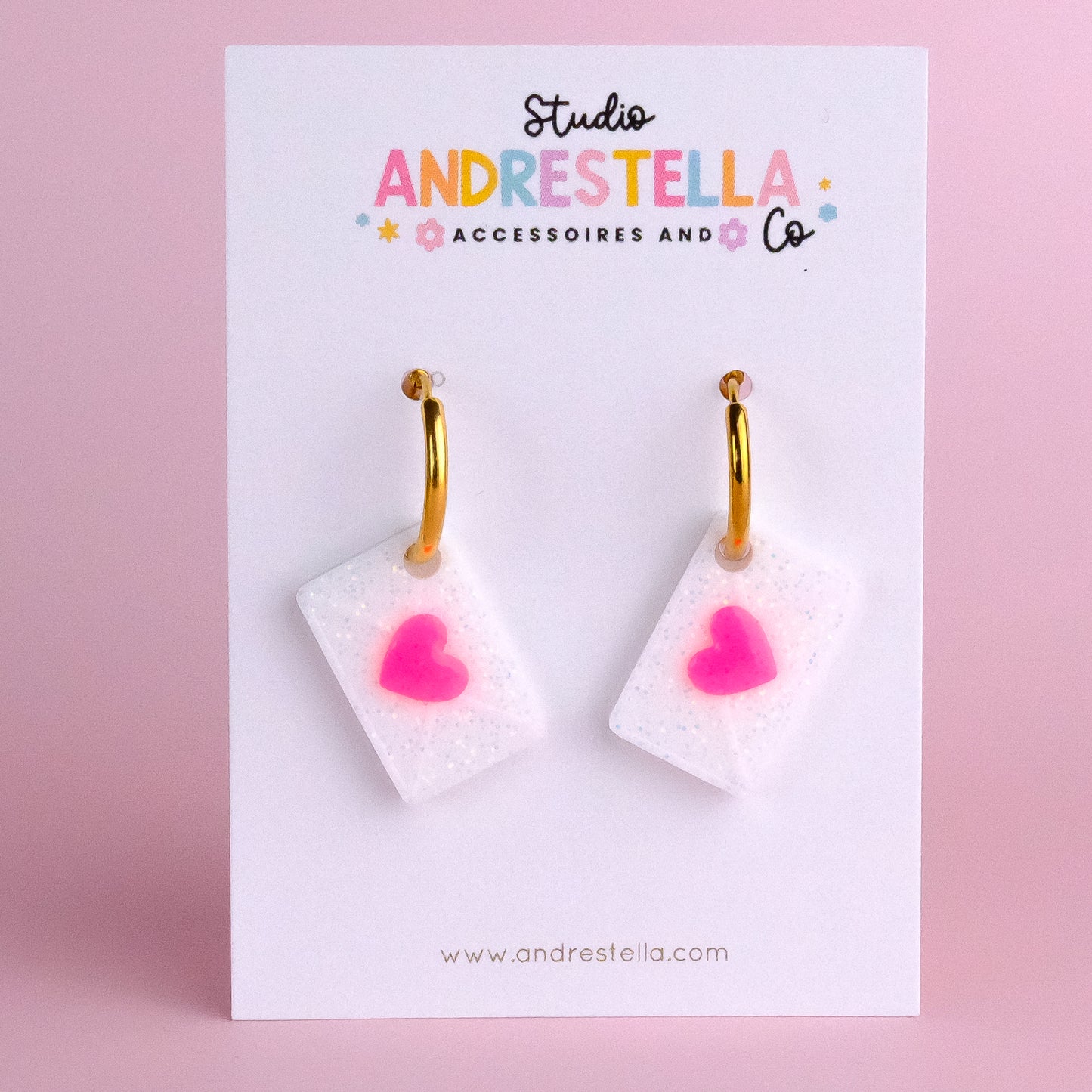 PAMPILLES LETTRE D'AMOUR ROSE FLUO BLANC