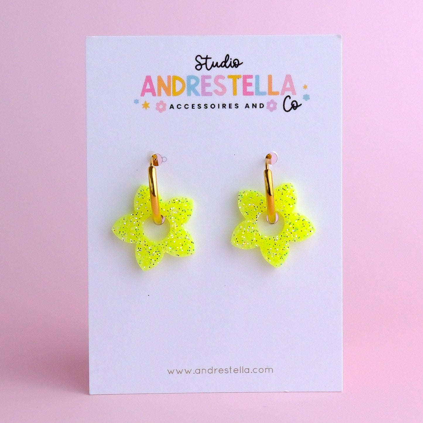 PAMPILLES FLEUR TIARE JAUNE FLUO