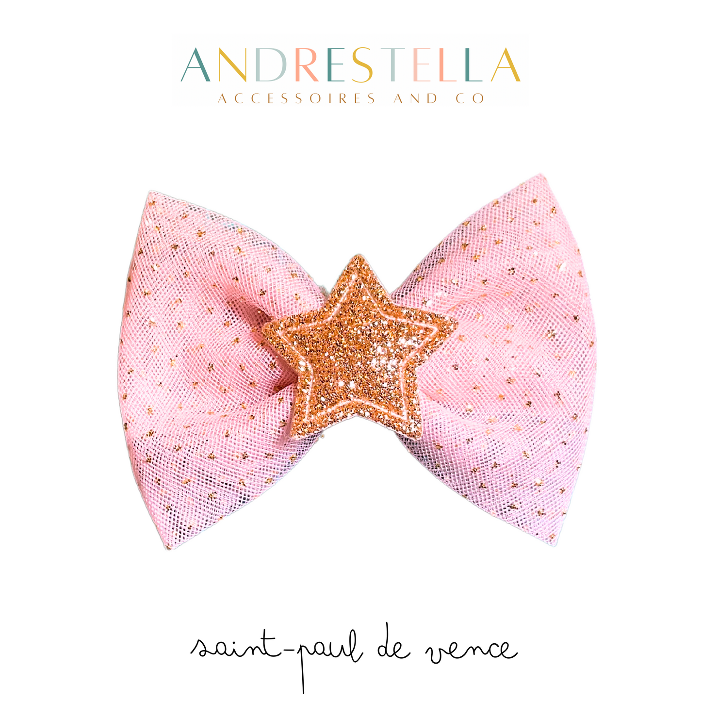 BARRETTE STARS ROSE POUDRÉ