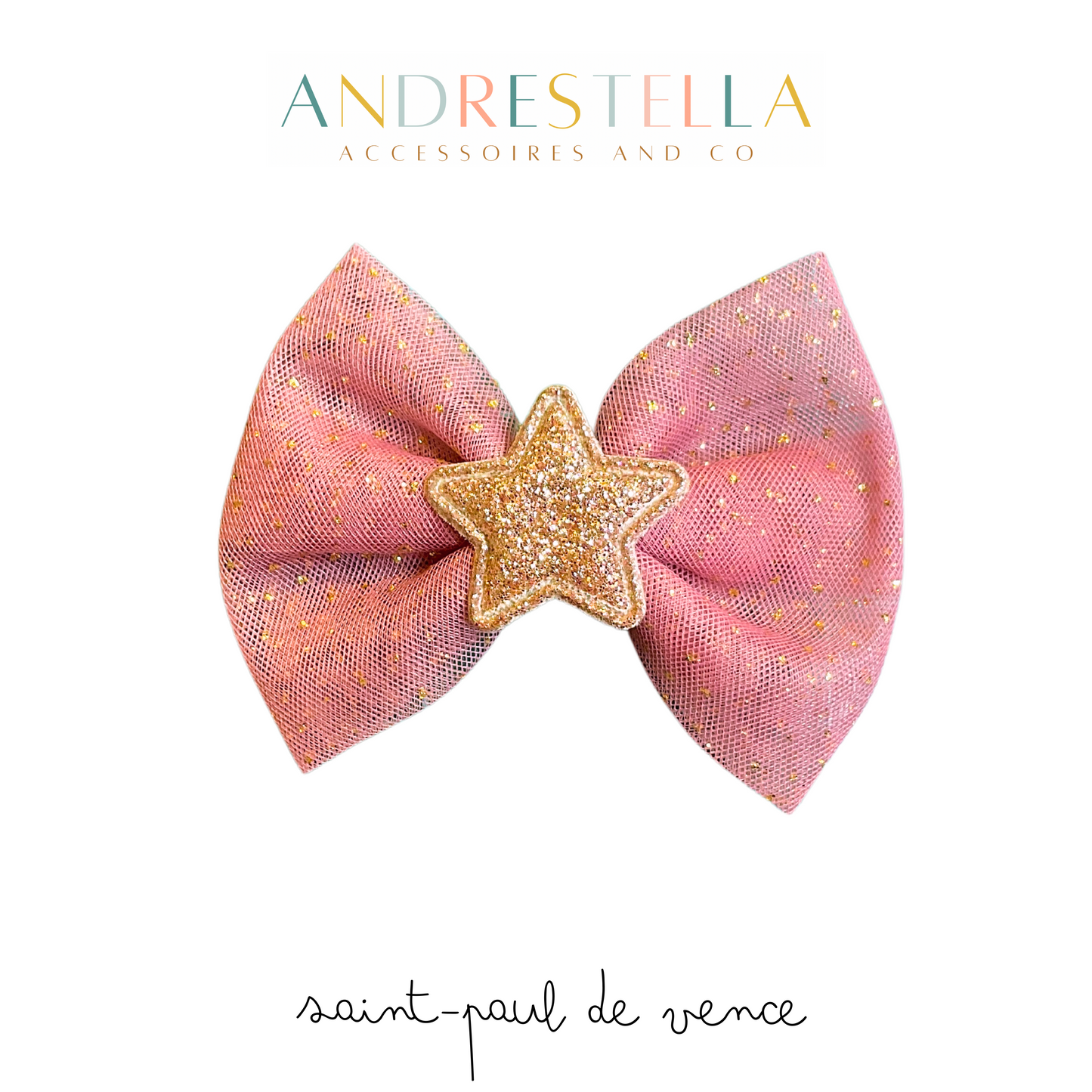 BARRETTE STARS VIEUX ROSE