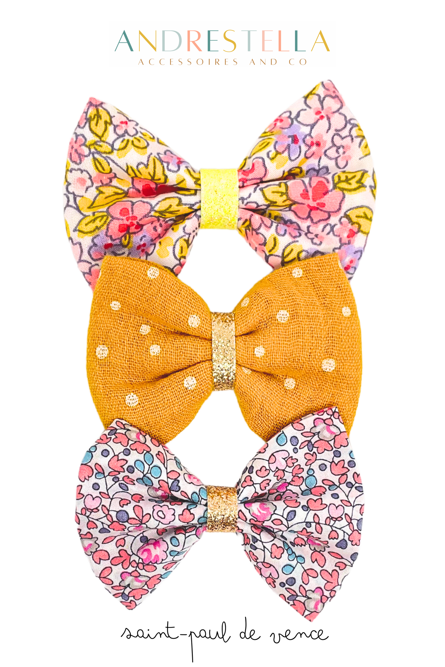 LOT DE 3 BARRETTES PRAIRIE