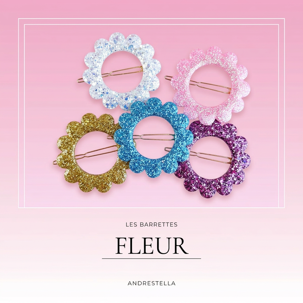 barrettes fleur artisanales