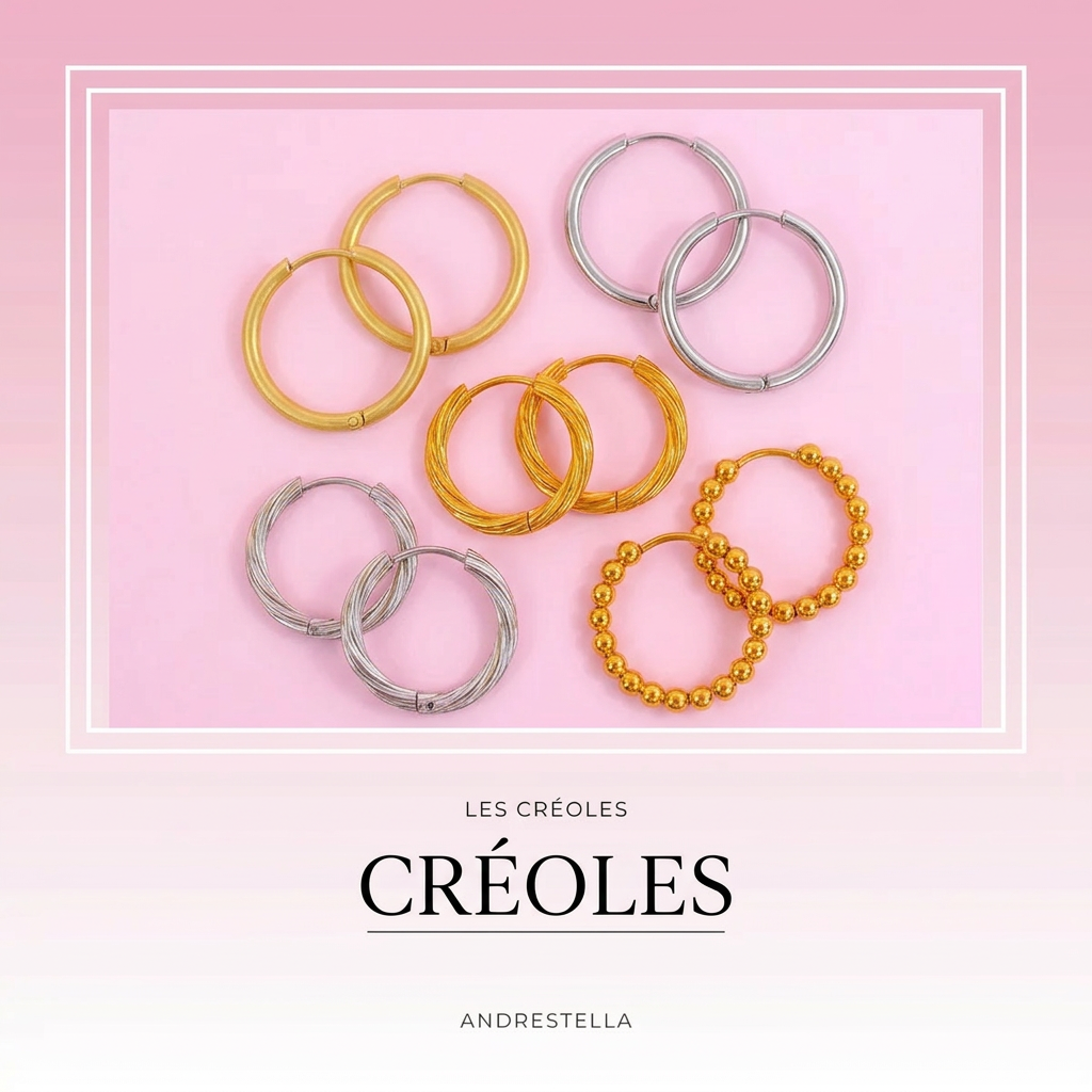 créoles en acier inoxydable