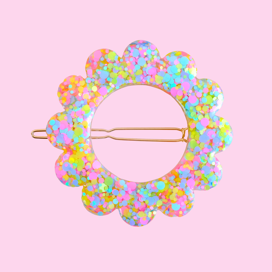 BARRETTE FLEUR SCINTILLANTE MULTICOLORE