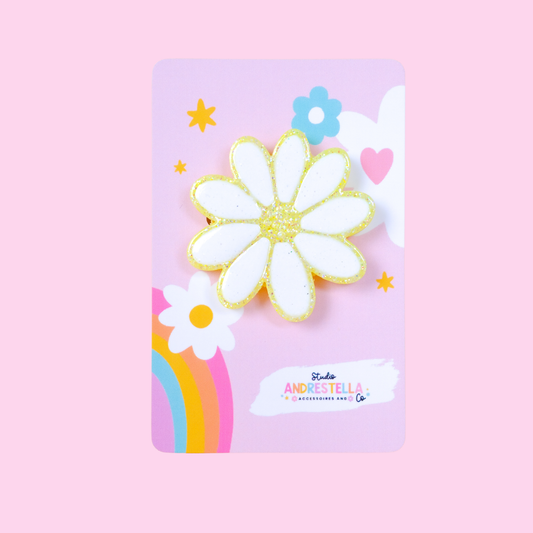 BROCHE MARGUERITE JAUNE