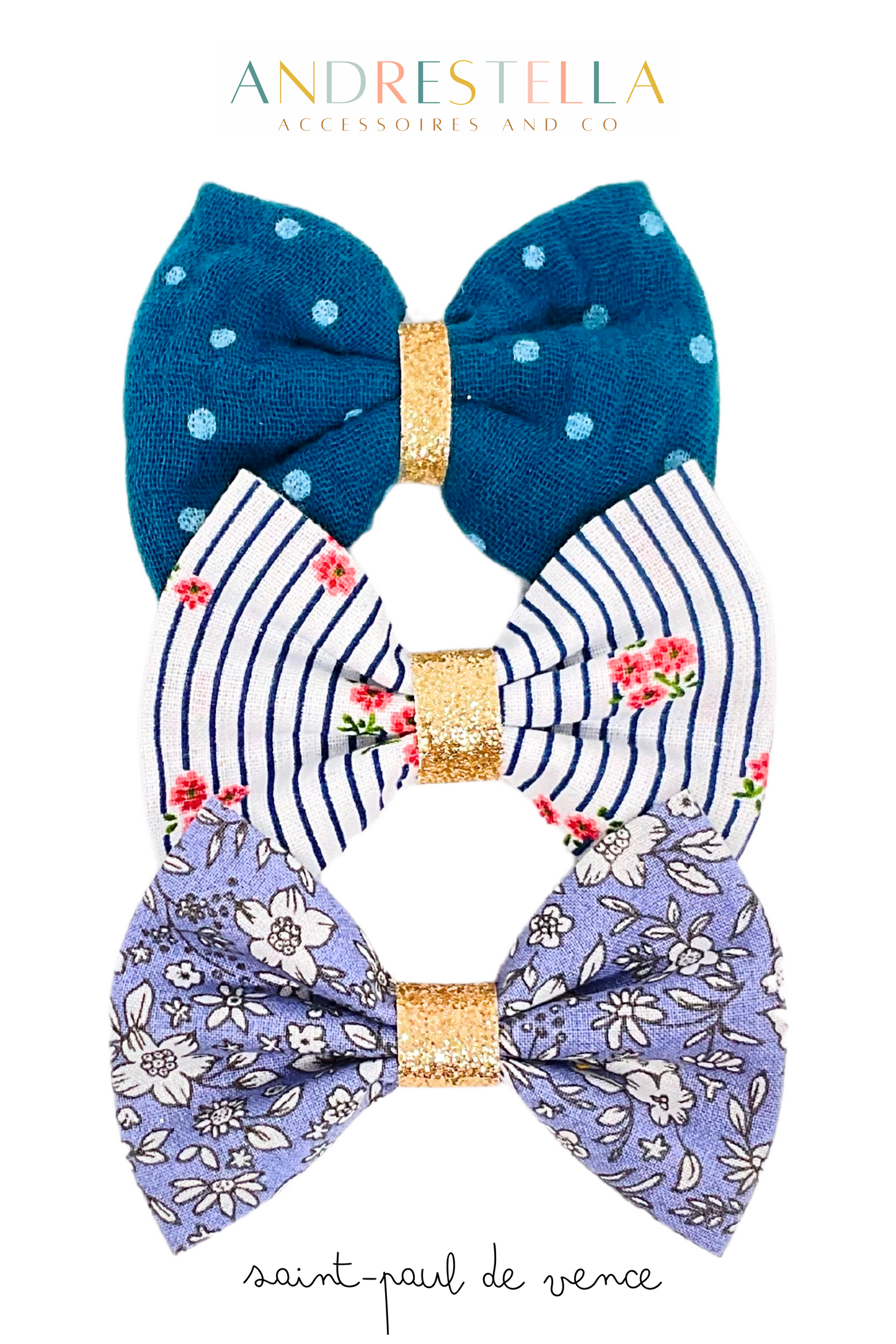 LOT DE 3 BARRETTES BLUEBERRY