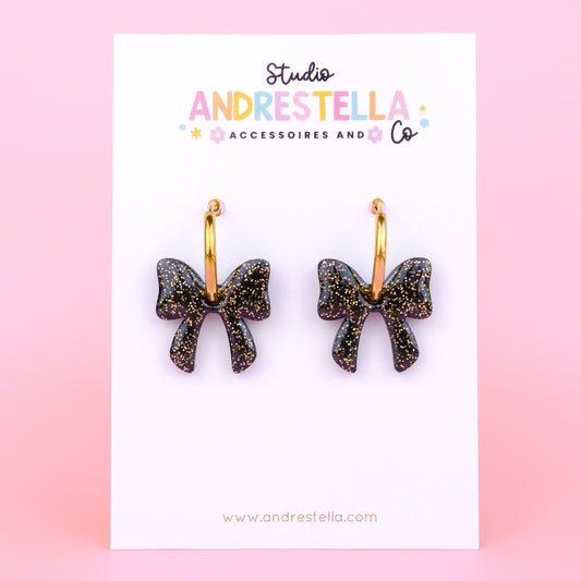 PAMPILLES NOEUD NOIR PAILLETÉ