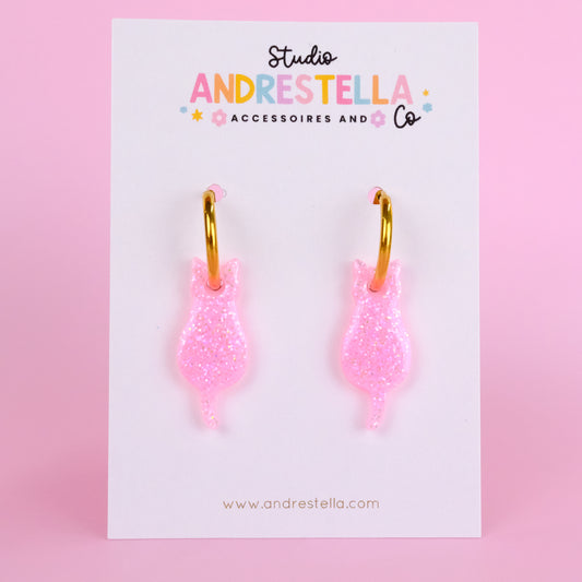 PAMPILLES CHAT ROSE PAILLETÉ