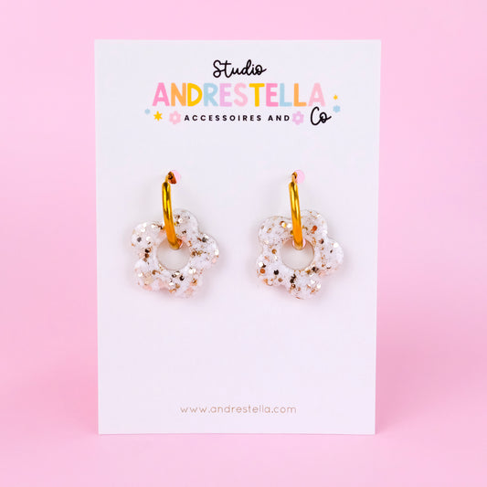 PAMPILLES FLEUR BLANC OR