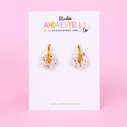 PAMPILLES MINI FLEUR BLANC OR