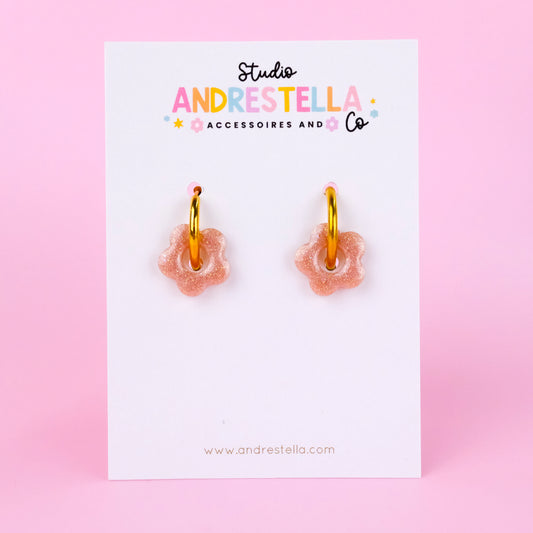 PAMPILLES MINI FLEUR BEIGE FONCE