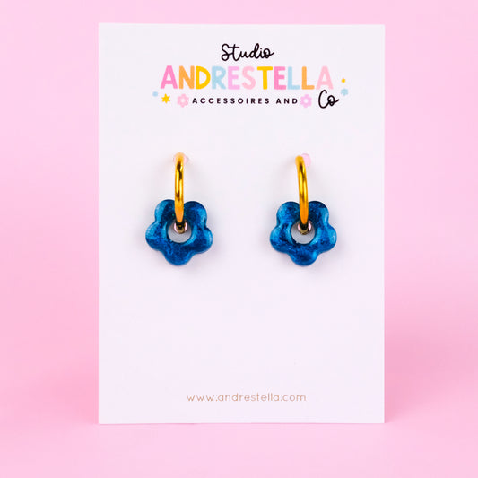 PAMPILLES MINI FLEUR BLEU TURQUOISE