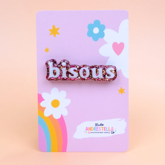 BROCHE BISOUS BORDEAU