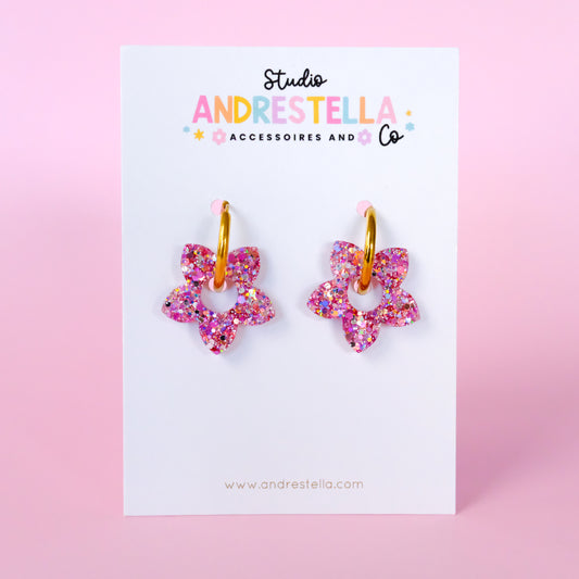 PAMPILLES FLEUR TIARE ROSE PAILLETTE