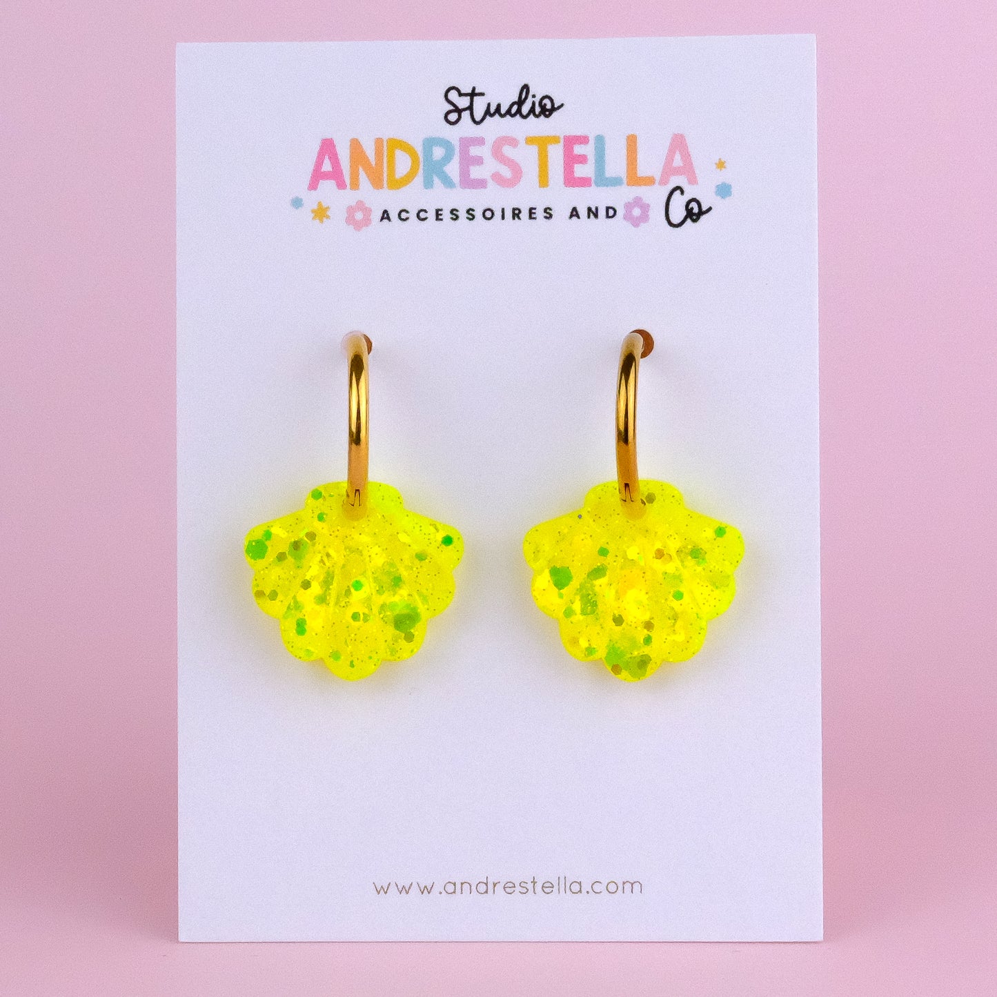 PAMPILLES COQUILLAGE JAUNE FLUO