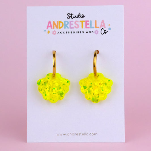 PAMPILLES COQUILLAGE JAUNE FLUO