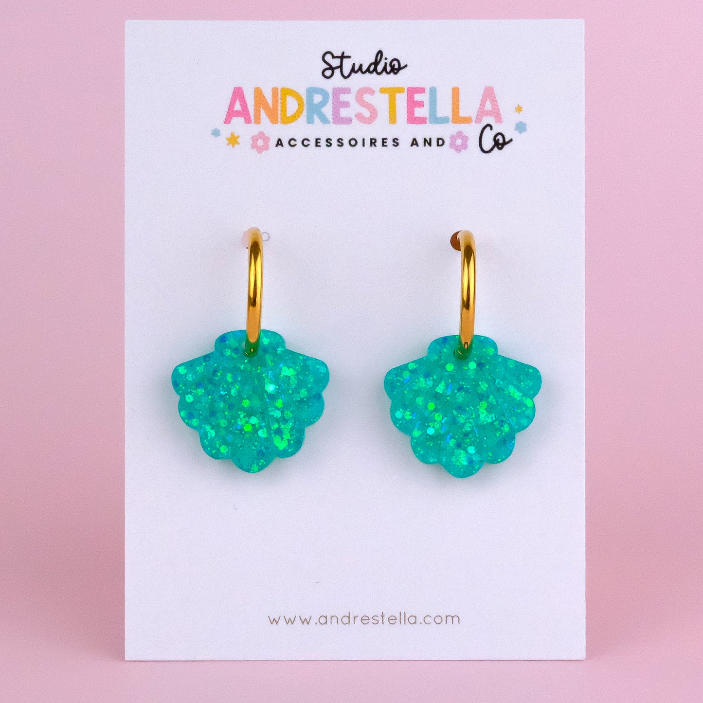 PAMPILLES COQUILLAGE VERT TURQUOISE