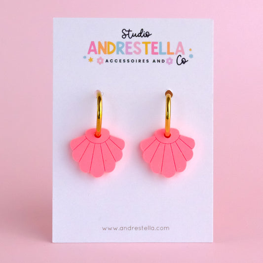 PAMPILLES COQUILLAGE ROSE FLUO