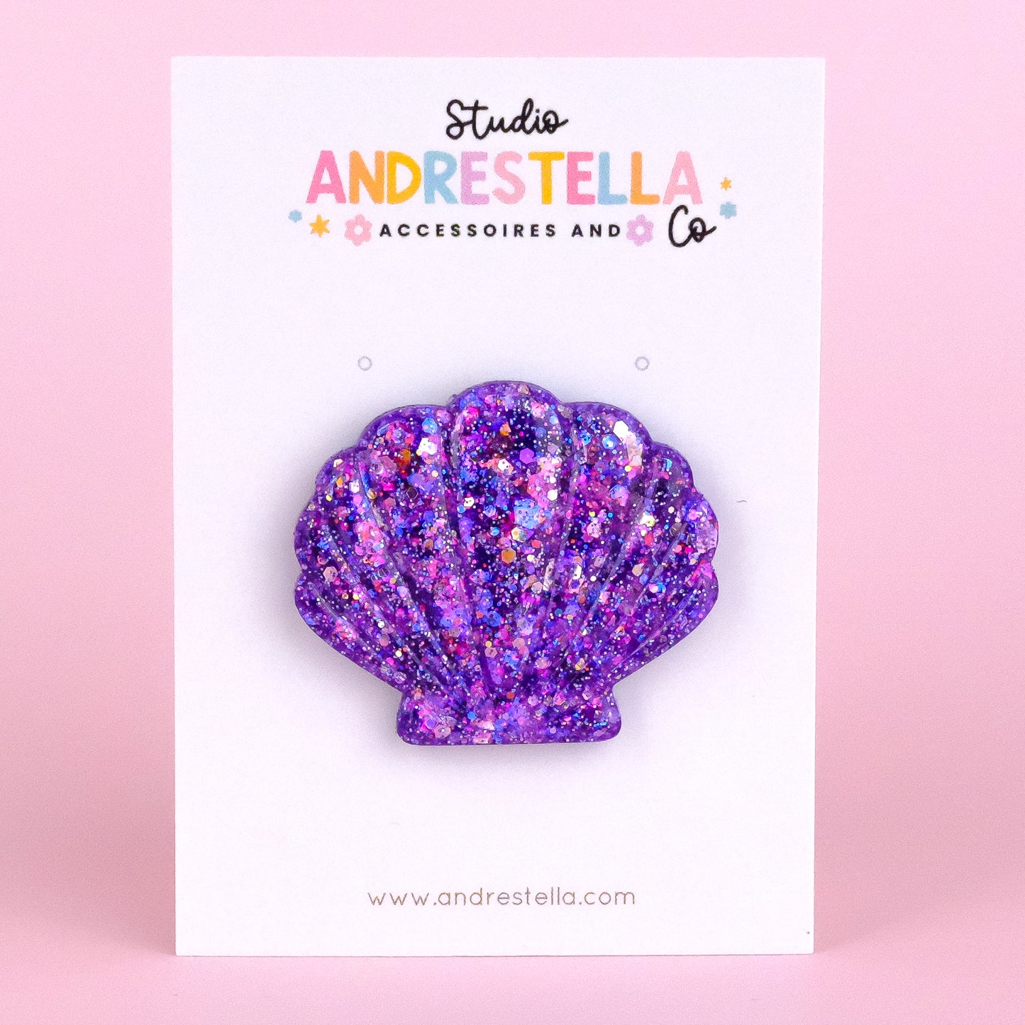 BROCHE COQUILLAGE VIOLET