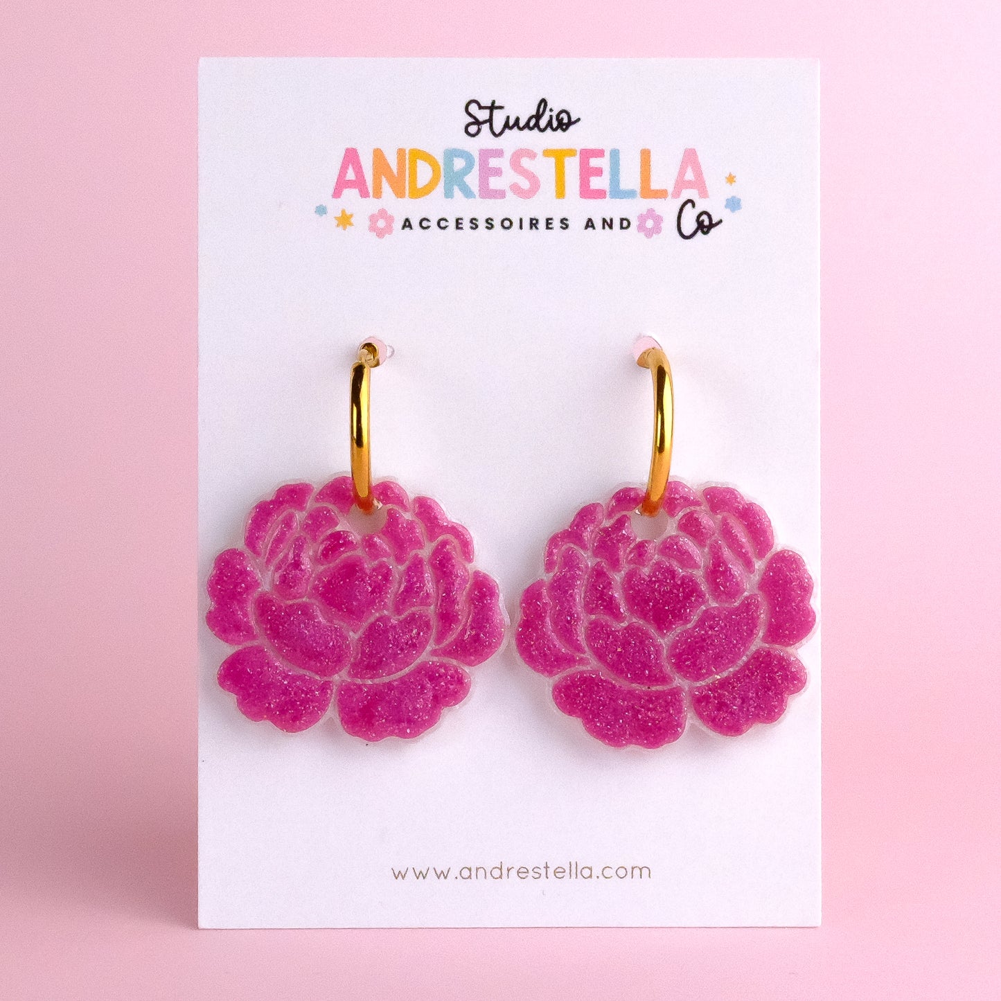 PAMPILLES PIVOINE ROSE FONCE