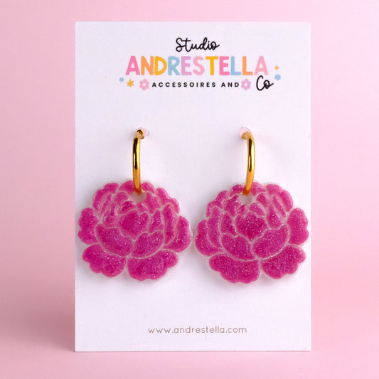 PAMPILLES PIVOINE ROSE FONCE