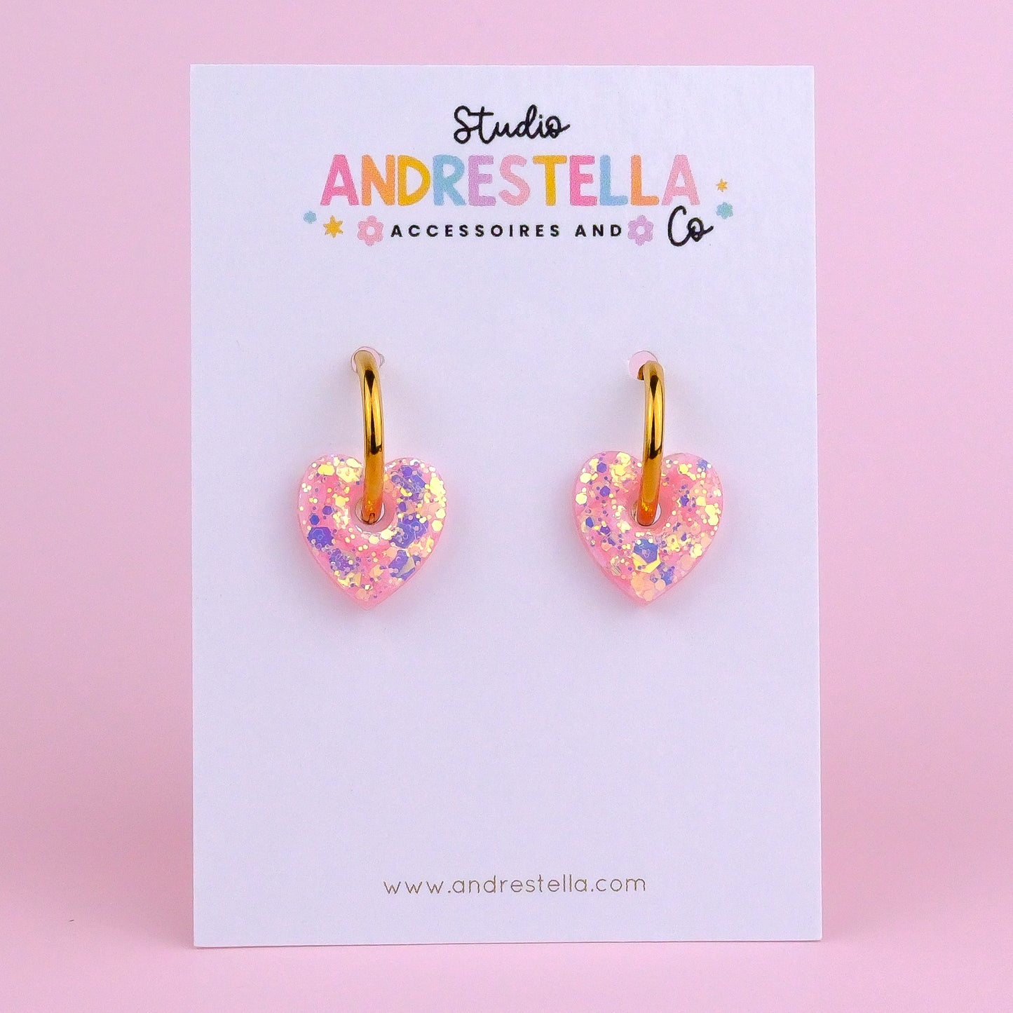 PAMPILLES CŒUR ROSE DIAMANT