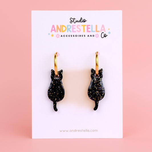 PAMPILLES CHAT NOIR PAILLETÉ