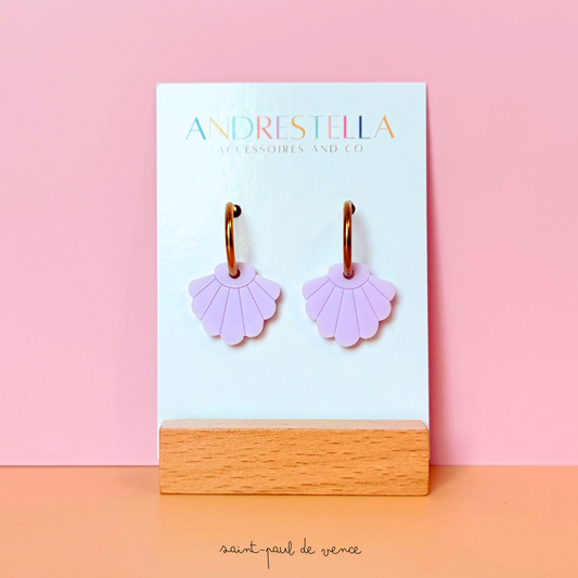 PAMPILLES COQUILLAGE VIOLET PASTEL