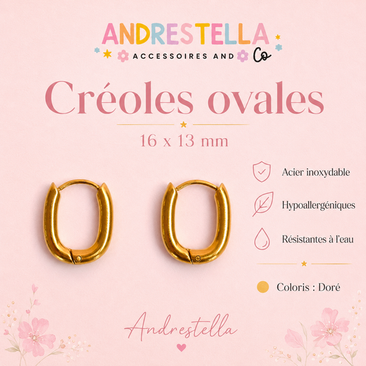 CREOLES EN ACIER INOXYDABLE OVALE
